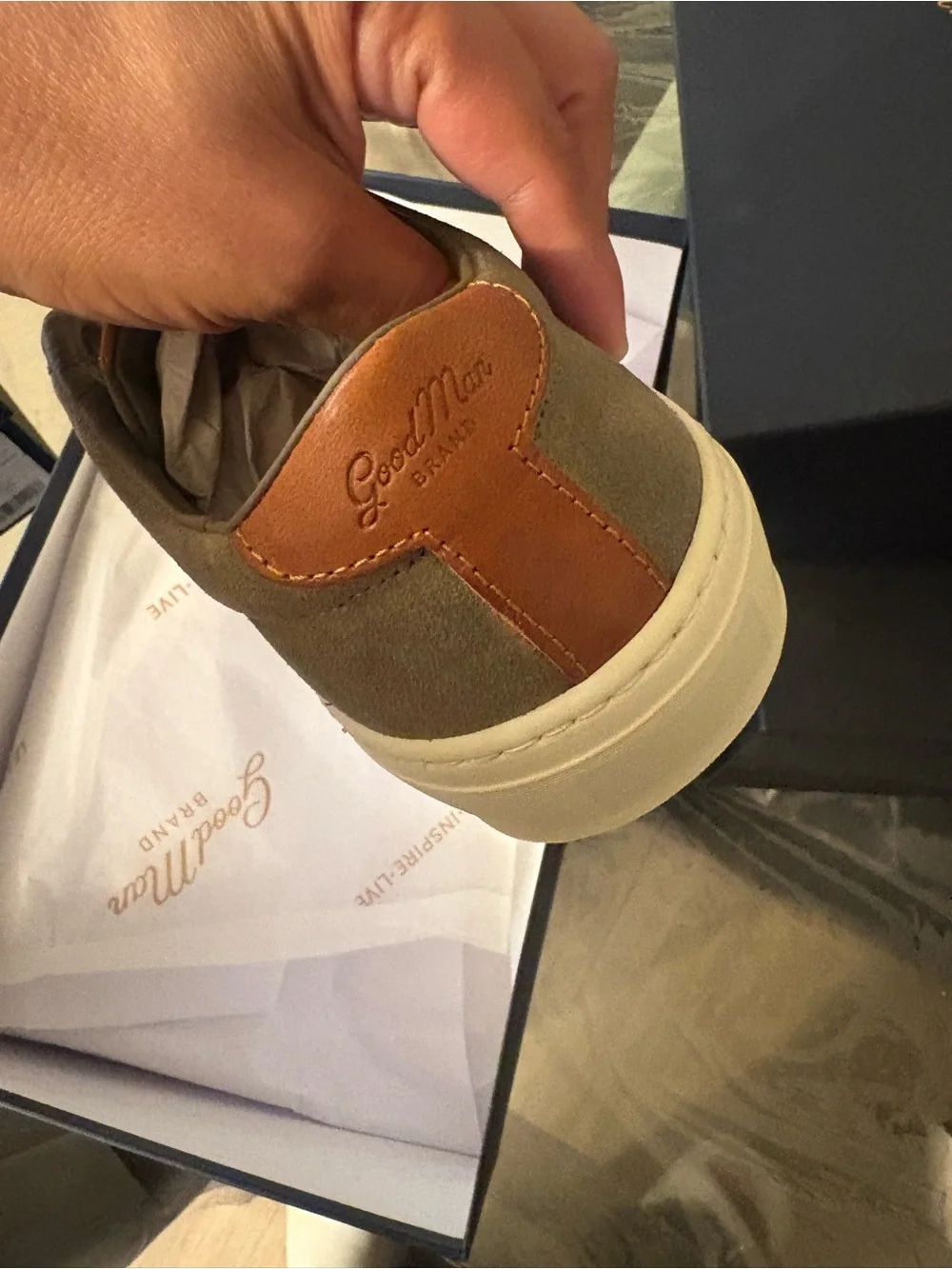 Good Man Olive Suede & Tan Leather Casual Sneaker